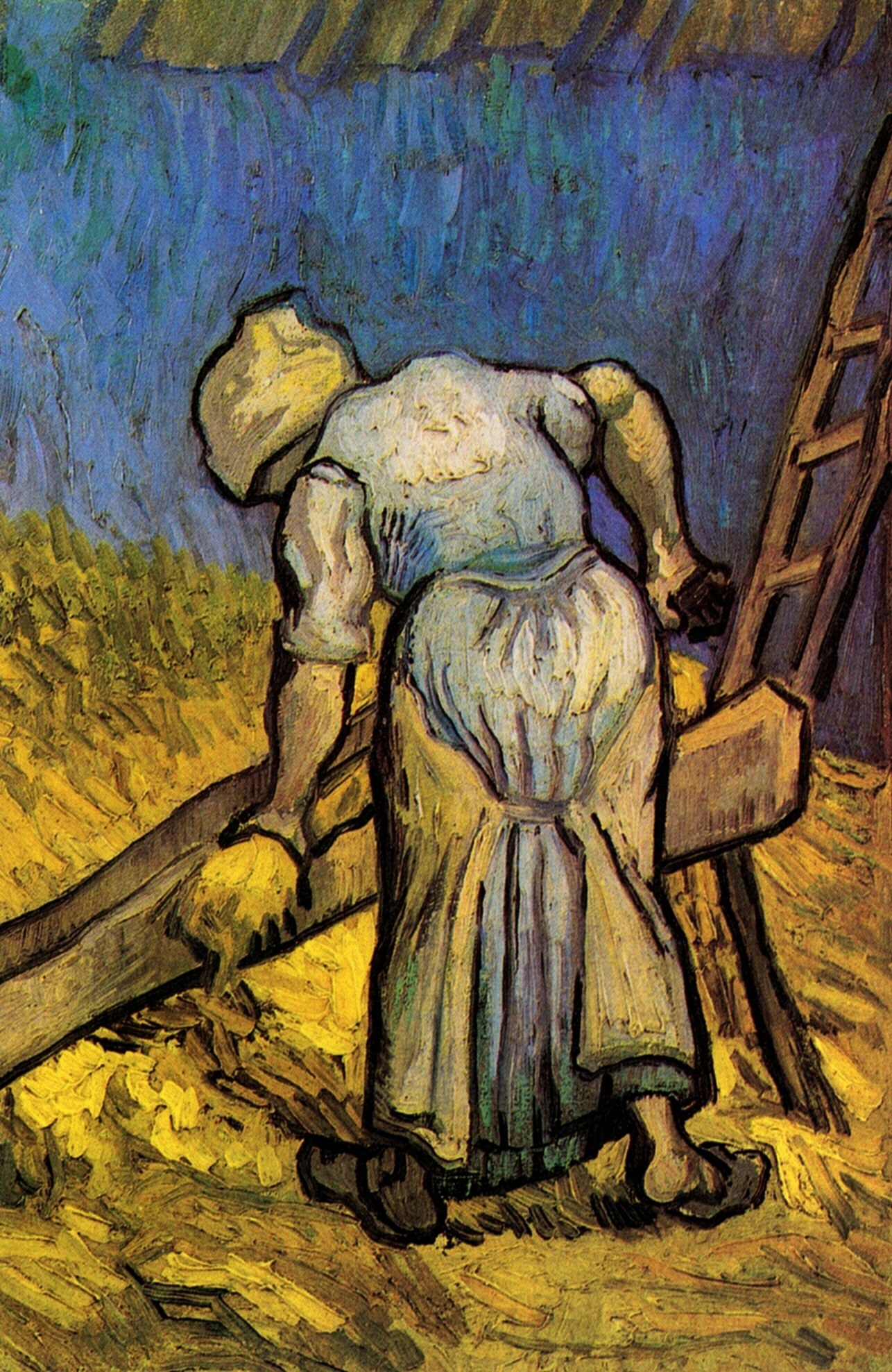 Peasant Woman Cutting Straw after Millet - Van Gogh Painting On Canvas
